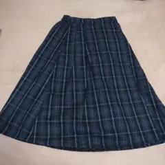 earth music & ecology ブラック チェック柄スカート