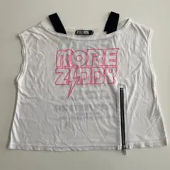 ZIDDY ノースリーブ Tシャツ ロゴプリント ジップ付きのサムネイル