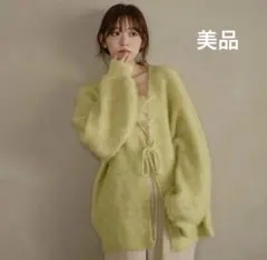 【mideal】mix color laceup cardigan