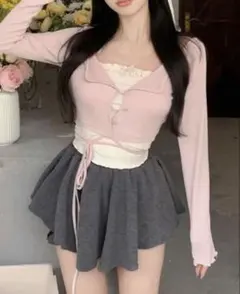 レディーストップス　薄ピンクリボン