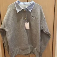 裏起毛レイヤード風トレーナーM新品