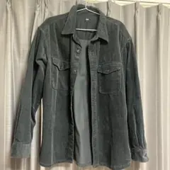 グレー コーデュロイ 長袖シャツ Lサイズ