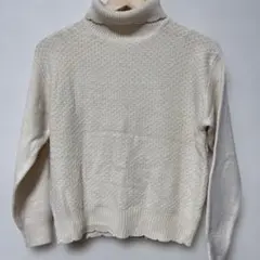 MAJESTIC LEGON アイボリー タートルネックニット