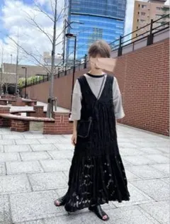 Kastane カスタネ シアージャガードレースノースリワンピースのサムネイル