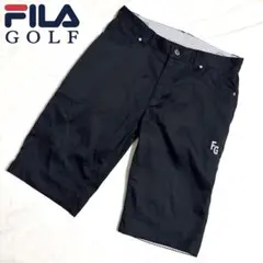 FILAGOLF メンズ ハーフパンツ 黒ブラック　ロゴ刺繍　W８２のサムネイル