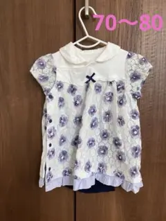 combimini 花柄レース襟付きロンパース　 70〜80cm