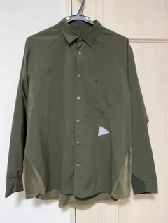 NANGA ナンガ ドットエア Vネックコーチシャツジャケット M カーキ