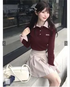 ボルドー ニット