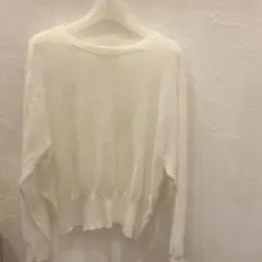 【three dots】メッシュニットプルオーバー白のサムネイル