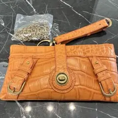 【新品未使用】Champagne pop 本革 ショルダーバッグ オレンジ