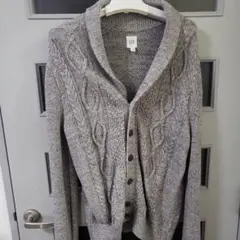 GAP グレー ケーブルニットカーディガン Mサイズ
