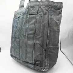 【美品】PORTER DEEPER トートバッグ　デニム　縦長