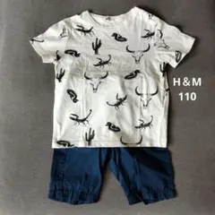 H&M 柄 Tシャツ ショートパンツ110サイズ