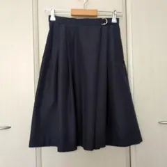 【anySIS】プリーツ、フレアスカート　ネイビー
