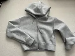 【GU】ダブルフェイスフルジップパーカー グレー Sサイズ