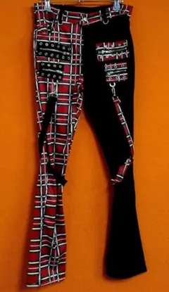 ボンテージパンツ　チェック ボンテージパンツ チェック 楽天市場】パンク ボンテージパンツ黒x