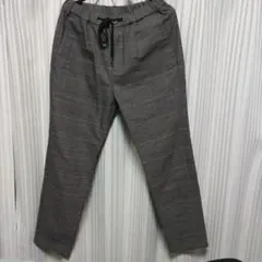 グレー系チェック柄イージーパンツ