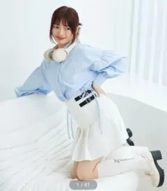 MAJESTIC LEGONサイドベルト付きプリーツスカパンM白