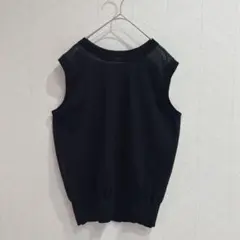 Y473 グリーンレーベルリラクシング　ノースリーブ　タンクトップ　透け感　黒