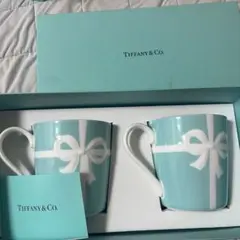 ティファニー　ペアマグ　ブルー　リボン　新品未使用