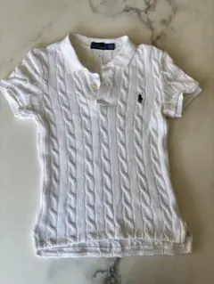 Polo Ralph Lauren ケーブルニット 半袖ポロシャツ ホワイトのサムネイル