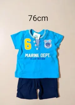 マザウェイズ 半袖Tシャツ ハーフパンツ 重ね着風セットアップ  76cm