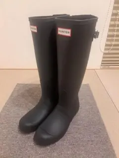 HUNTER ブラック 長靴 バックストラップ付き