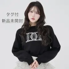 Darich ダーリッチ ビジューロゴパフニットトップス ブラック DD 新品