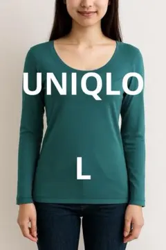 UNIQLO【L】長袖シャツ♡グリーン♡ロンT♡レディース♡使い勝手抜群アイテム