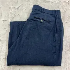 ラルフローレン　２タック　90sシンガポール製　スラックス　古着　ネイビーW34