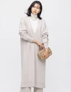 カシミヤ ロングワンピース
