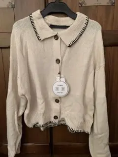 ニットカーディガン　襟付き