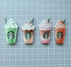 フラペチーノ風 デコレーション　チャーム　プレート　 4個セット