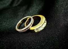 リング　イミテーション　ゴールドリング　シルバーリング　2個まとめ売り