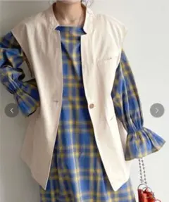 w closet デニムジャケットベスト　エクリュ