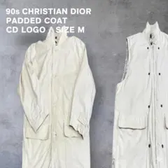 90s ディオール ライナー付 コート 裏地総柄 CDロゴ M 白 2way