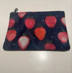 フェイラー メッシュ ポーチ ストロベリードット ネイビー