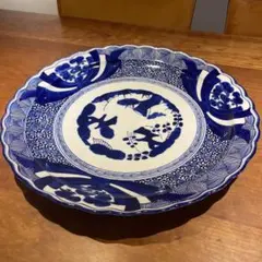 古伊万里 染付 呉須 天舞鶴紋 江戸時代 大皿 九谷焼・輪島塗り好きにも
