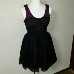 【美品】フォーエバー21　ワンピース　ドレス　黒　ダークカシス　リバーシブル