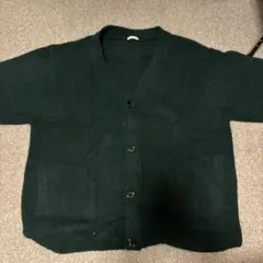 ダークグリーン Vネック カーディガン