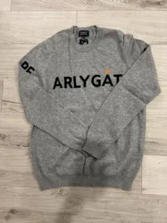 カシミヤ素材　パーリーゲイツ　ニット　グレー　黒　M〜L相当　現行タグ　5 美品 カシミヤ素材 パーリーゲイツ ニット グレー 黒 M〜L相当 現行タグ 5