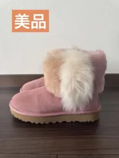 UGG ピンク ファー付きブーツ　キッズ　22cm