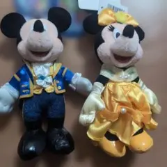 ミッキー ミニーぬいぐるみバッジ　31周年　美女と野獣 東京ディズニーランド