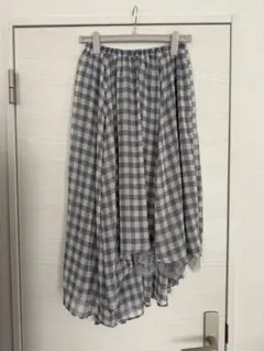Mysty Woman ロングスカート アシメ レース 夏 チェック ほぼ新品✨️