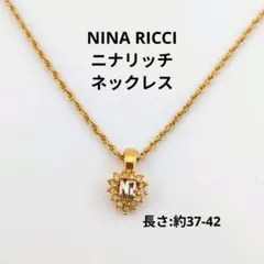 NINA RICCI ニナリッチ NRロゴ ハート ネックレス ゴールド
