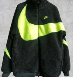 Nike フリースジャケット ブラック/ライムグリーン