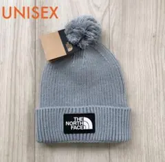 【新品60％オフ】海外限定　ノースフェイス ポンポン　ビーニー　グレー　一点のみ