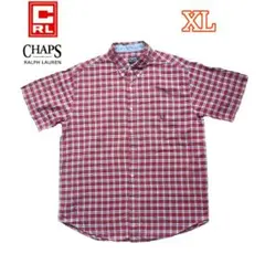 90s チャップスラルフローレン ギンガムチェックシャツ XL 赤白 好配色