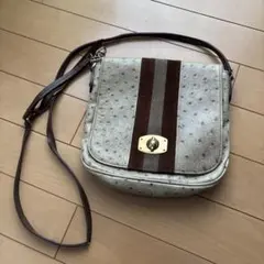 FURLA ショルダーバッグ オーストリッチ型押し スエード切替のサムネイル