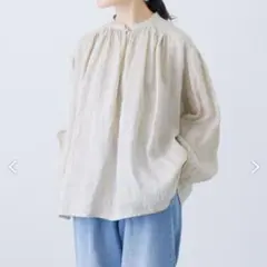 かぐれコットンシルクチュニックシャツ/未使用タグ付きベージュ - メルカリ